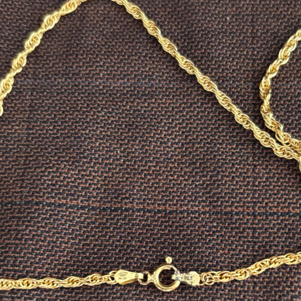 Milor 925 Italy Gold Bonded Sterling Silver Rope Chain Necklace 24" - Picture 7 of 9